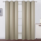 LEMOMO Beige Blackout Curtains/42 x 84 Inch/Set of 2 Panels Room Darkening by Lemomo