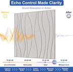 6 PCS Acoustic Panels, 23.6x23.6'' Self-Adhesive Soundproof Wall Panels - Image 2
