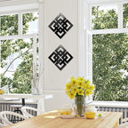 Weysat Wall Mount Home Mirror, 2 Pieces Silver Square Decorative Mirror - Image 5