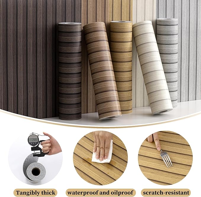 Peel and Stick PVC Slat Wall Panels, Wood Grain Self-Adhesive Soundproof - Image 5