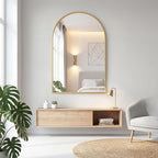 OLIXIS 20x30 Inch Arched Gold Bathroom Mirror - Image 6