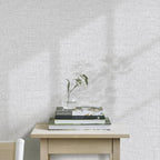 Light Grey Grasscloth Peel and Stick Wallpaper, Vintage Textured Contact Paper - Image 4