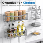 EUDELE 5-Pack Rustproof Stainless Steel Shower Caddy – No Drill Adhesive - Image 6