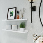 White Floating Shelves for Wall Decor, Long Wall Mounted Storage Shelf for - Image 4