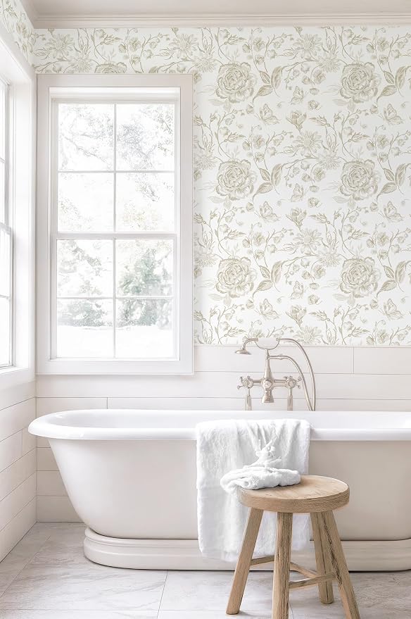 Yasinet Peel and Stick Wallpaper Vintage Floral Wallpaper Boho Floral Contact - Image 6