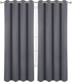LEMOMO Blackout Curtains 66 x 84 inch/Grey Curtains Set of 2 Panels/Thermal - Image 2