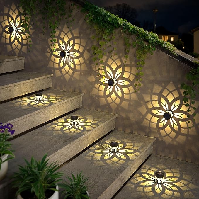 2 Pack Solar Fence Lights Metal Solar Powered Outdoor Wall Deck Step Lights - Image 5