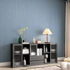 Blue Grey Faux Grasscloth Wallpaper Peel and Stick Linen Textured 24"x394" - Image 5