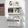 RICHER HOUSE White Floating Shelves Set of 3, Modern Bathroom Shelves Wall by RicherHouse