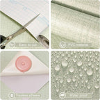 Amiya Grasscloth Wallpaper 17.3"x80" Sage Green Peel and Stick Faux Fabric - Image 2