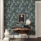 Simon&Siff Vintage Peel and Stick Wallpaper Blue Floral Wallpaper Wildflowers - Image 4