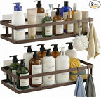 PUSDON 2-Pack Minimalist Shower Caddy Wall Mount, Open Frame Bathroom Shelf by PUSDON