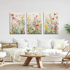 KISSFOX 3 Piece Canvas Wall Art Wildflowers Wall Decor Floral Pictures - Image 5