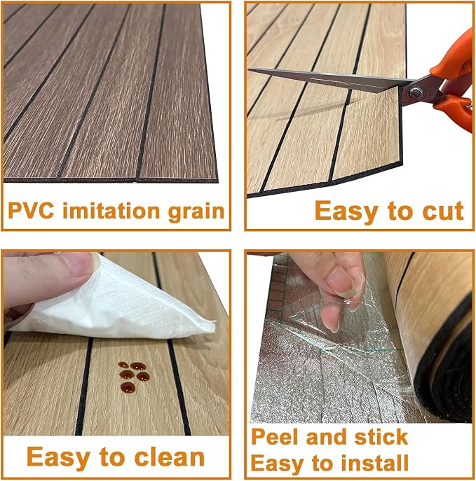Yutianli PVC Slat Wall Panel Peel and Stick 118"x 15.7" Faux Wood Slat Panel - Image 6