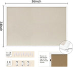 DAHAPYBOO Cork Board with Linen White, Bulletin Board 36"x24" Hanging Corkboards - Image 2