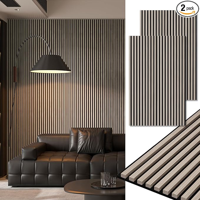 Art3d 2-Pack 48" x 24" Acoustic Wood Panels by Art3d