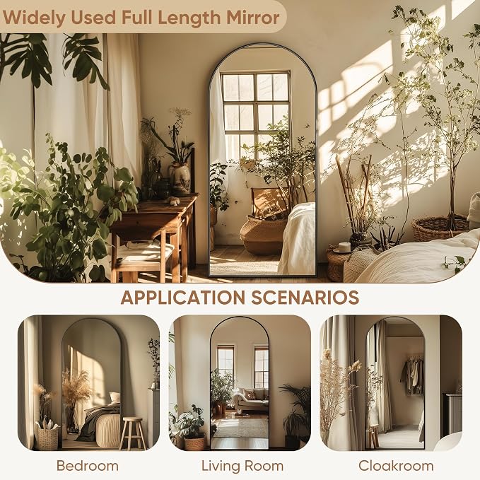 Full Length Mirror, Tall Body Floor Wall Hanging - Image 8