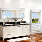 60"x28" Brushed Silver Bathroom Mirror, Large Rectangular Mirror - Image 4