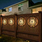 gardencave 4 Pack Solar Fence Lights Metal Solar Powered Outdoor Wall Deck - Image 3