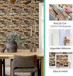 Commomy 3D Faux Stone Wall Panel Peel and Stick Wall Tiles - Image 5