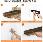 upsimples Floating Shelves for Wall, 47.3 Inch Shelves for Decor Storage Set of - Image 3