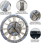 The B-Style Large Wall Clock 24 inch Moving Gear Wall Clock Oversized Vintage - Image 4