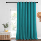 NICETOWN Extra Wide Blackout Peacock Teal Sliding Door Curtain - Image 2