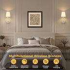 DORESshop Battery Operated Wall Sconce Set of 2, Wireless Wall Light Easy to - Image 5