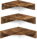 Homode Corner Shelf Wall Mount, 3 Tier Wood Wall Display Shelf, Storage by Homode