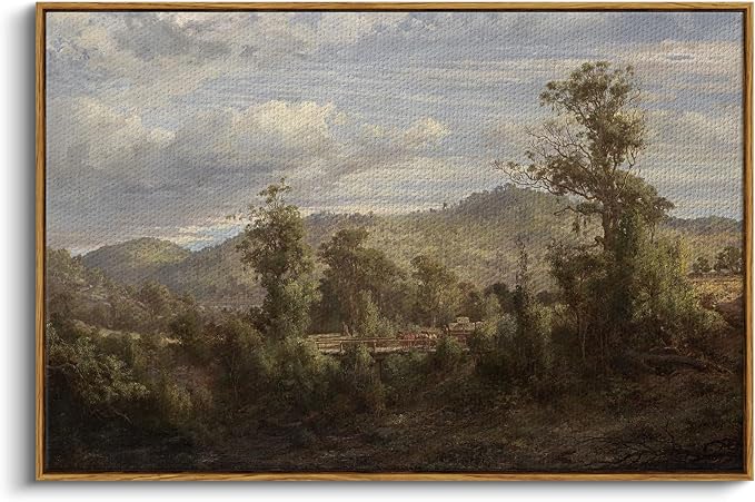 InSimSea Framed Canvas Wall Art Vintage Decor, Nature Landscape Paintings by InSimSeaArt