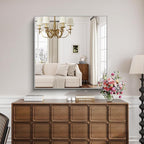KOCUUY Silver Mirror, HD Tempered Glass, Anti-Rust Frame, Modern Design - Image 2