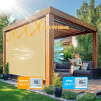 Custom Size Sesame Patio Shades Roll up Outdoor Roller Shade Crank Wand Blind - Image 2