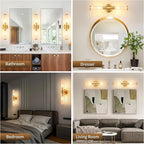 Morauroral Gold Battery Operated Wall Sconces Set of Two, Rechargeable Wall - Image 7