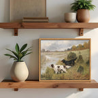 Floating Framed Vintage Hunting Dog Wall Art, Classic Countryside Landscape - Image 6