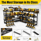 XLarge 64''W Power Tool Organizer Wall Mount | Modular&Corner-Fit 820lbs Garage - Image 6