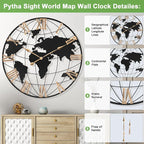 36 Inch Extra Giant Oversized Black Metal Wall Clock, Large Modern Decorative - Image 2
