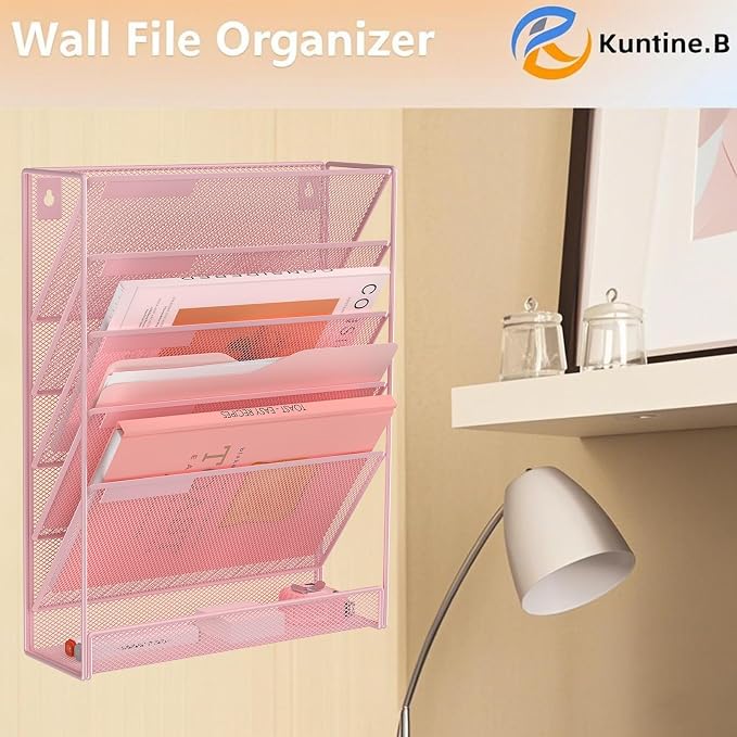Kuntine.B 6-Tier Wall File Organizer Hanging File Organizer Cubicle Organizer - Image 6