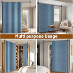 100% Blackout Room Divider Curtains Sets Blue 2 Panels W100 x L96in No Drill - Image 7