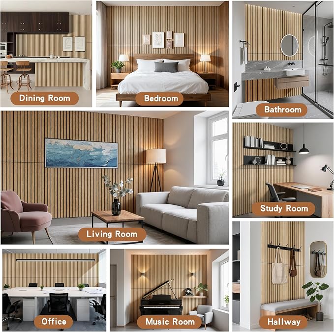 Wood Veneer Acoustic Panels, 4 Pack 47.2”x23.6” Sound Panels, Decorative Large - Image 7