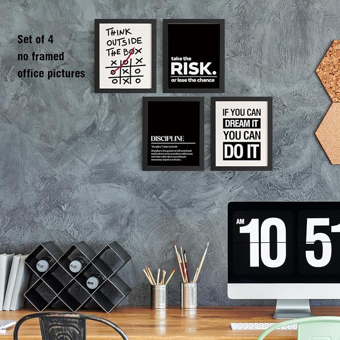 DSHFG Motivational Office Inspirational Wall Art Prints Set of 4, Think Outside - Image 5