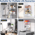 YASONIC Shower Caddy Corner, No Drilling Shower Organizer Corner - Image 9