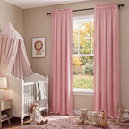 NICETOWN Blush Pink Velvet Curtains 84" Long - Image 3