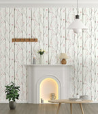 Timeet Floral Wallpaper White and Pink Wall Paper Peel and Stick Modern Contact - Image 7