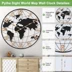 36 Inch Extra Giant Oversized Black Metal Wall Clock, Large Modern Decorative - Image 2