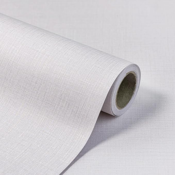 Beige Wallpaper Grasscloth Peel and Stick Wallpaper 15.7"x 393" Fabric Contact - Image 2