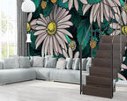 XMPMBM-Sunflower Cartoon Plant Floral Fabric Wallpaper Leaf Botanical Living - Image 3