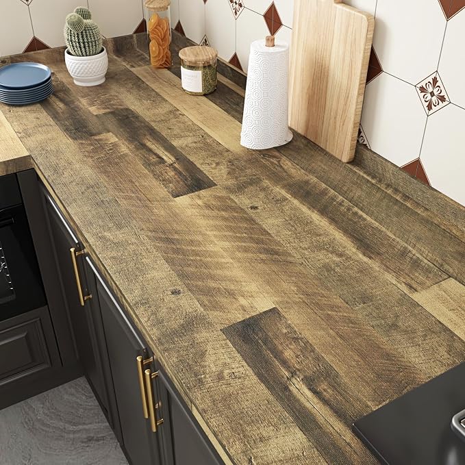 WESTICK Brown Wood Contact Paper Peel and Stick Countertops Waterproof Wood - Image 2