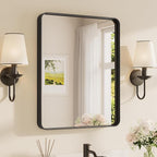 TETOTE Black Framed Bathroom Mirror, 24 x 30 Inch Matte Metal Frame Vanity by TETOTE