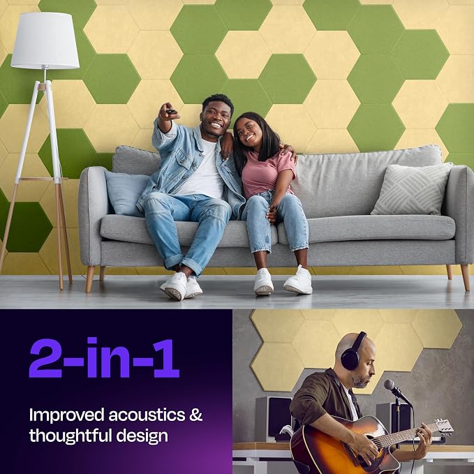 Acoustic Panels 12-Pack Soundproof Wall Panels 14"X12.1"X0.4" Sound Panels High - Image 2