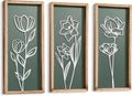 3D Floral Green Wall Art Lightweight, Wooden Ready-to-Hang Boho Framed Wall Art by TideandTales